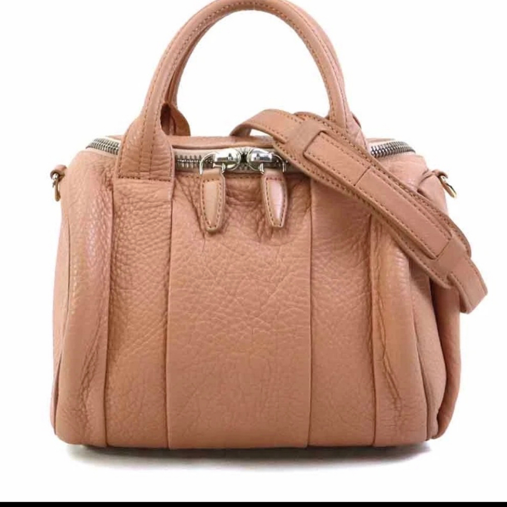 Authentic Alexander Wang Rockie Pebbled Leather Satchel Bag – Blush / Peach Pink